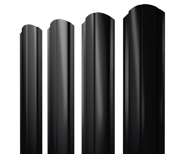 Штакетник Полукруглый Slim фигурный 0,5 Drap TX RAL 9005 черный