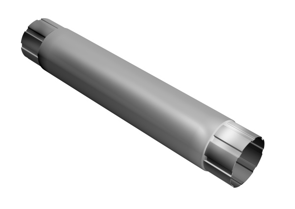 Труба круглая соединительная GL PU 90 мм 1 м RAL 9003 сигнальный белый