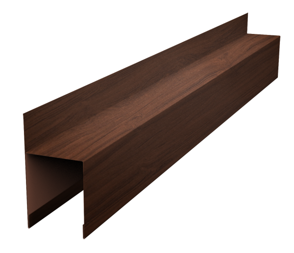 Планка опорная составная внешняя для забора жалюзи Palermo 0,45 Print Elite Choco Wood TwinColor (3м)