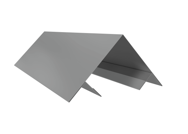 Планка угла внешнего составная верхняя 0,5 Satin с пленкой RAL 9006 бело-алюминиевый (3м)