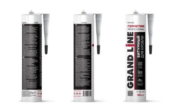 Герметик Grand Line Professional кровельный битумный 300мл черный