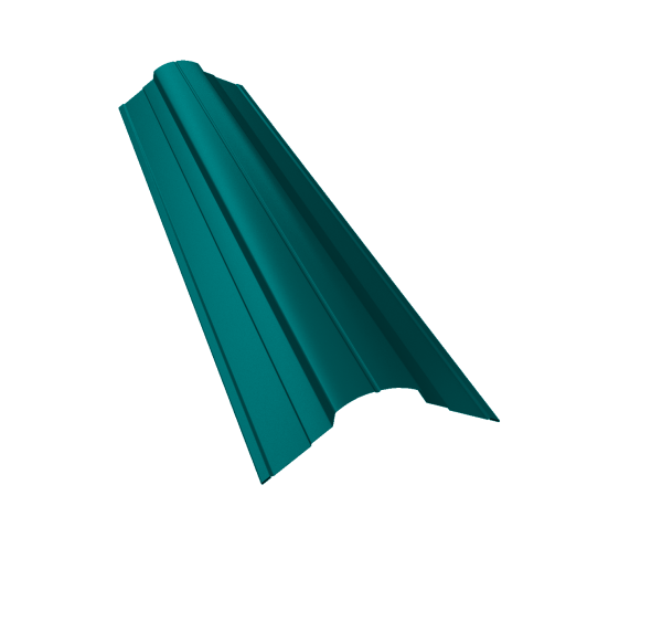 Планка конька фигурного 70x70 0,45 PE с пленкой RAL 5021 водная синь (2м)