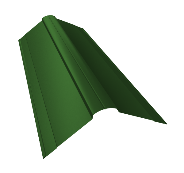 Планка конька фигурного 150x150 0,45 PE с пленкой RAL 6002 лиственно-зеленый (2м)