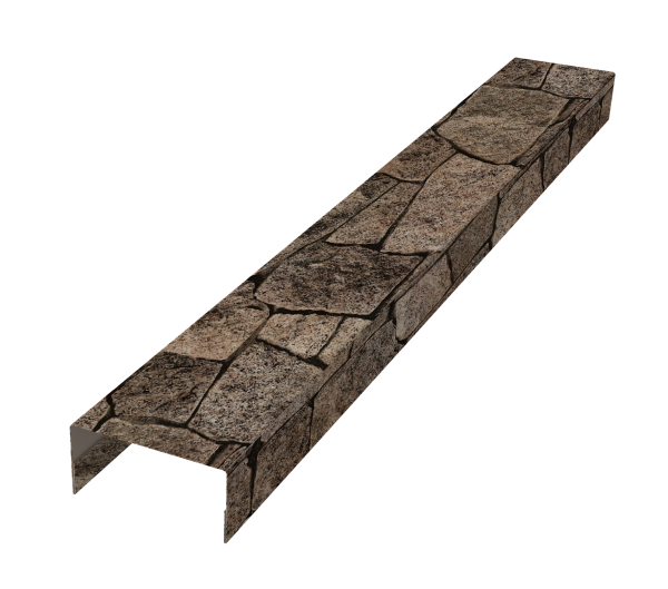 Крышка забора для горизонтального монтажа штакетника 0,45 Print Elite King Stone TwinColor (2,5м)