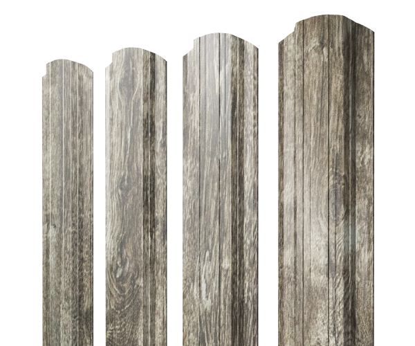 Штакетник Прямоугольный фигурный 0,45 Print Elite Nordic Wood TwinColor