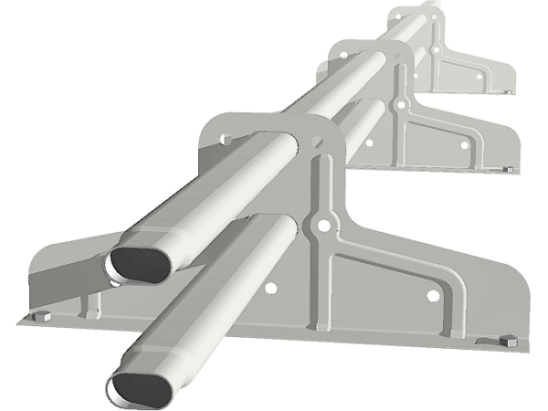 Снегозадержатель Стандарт Т4 d 40х20 RAL 9016 (3м, 3 кронштейна)