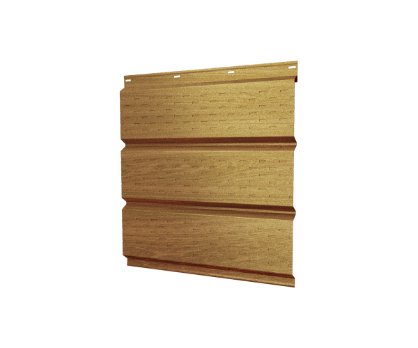 Софит металлический полная перфорация 0,45 Print Elite с пленкой Honey Wood TwinColor