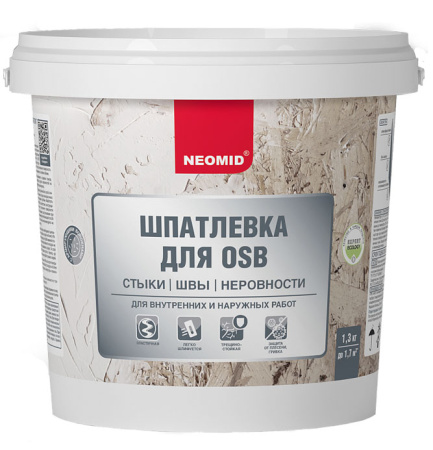 Шпатлевка NEOMID для плит OSB, 7 кг, готовый (пластиковое ведро)