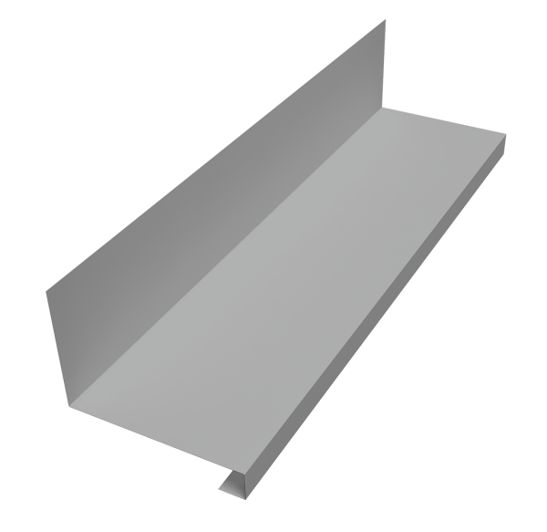 Планка примыкание нижнее к трубе для Кликфальц Pro 0,45 PE с пленкой RAL 9006 бело-алюминиевый (2м)