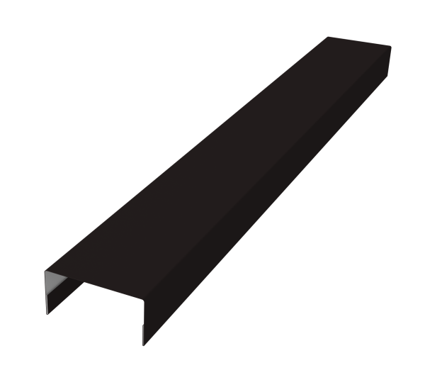 Крышка забора для горизонтального монтажа штакетника 0,5 Satin RAL 9005 черный (2м)