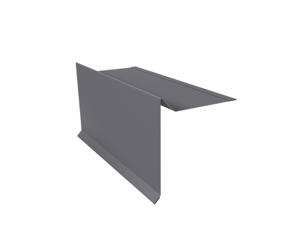 Планка ветровая с отгибом для мягкой кровли 100х20х70 0,5 Satin с пленкой RAL 7004 сигнальный серый (2м)