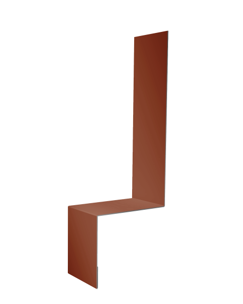 Планка примыкание боковое фальц Grand Line 0,5 Velur X RAL 8004 терракота (3м)