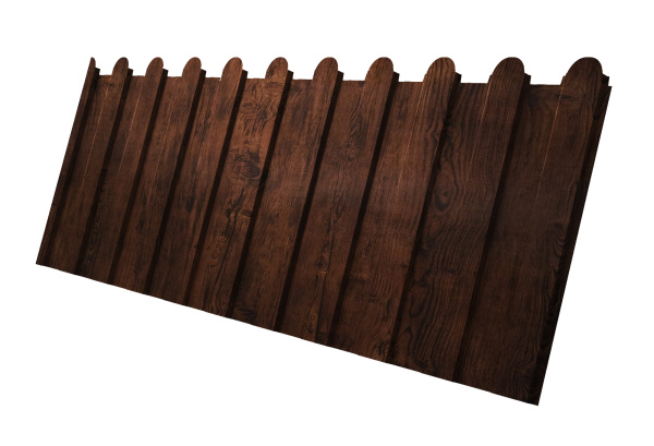 Профнастил С8A v01 фигурный 0,45 Print Elite с пленкой Cherry Wood TwinColor