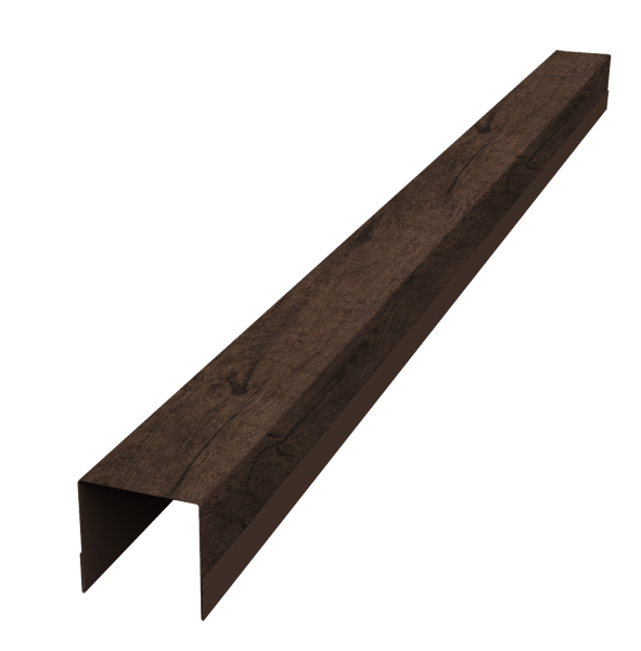 Планка вертикальная обратная для забора жалюзи Palermo 0,45 Print Elite Antique Wood TwinColor (1,8м)