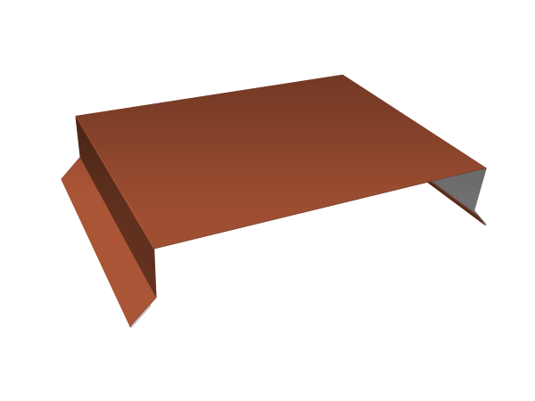 Парапетная крышка прямая 200мм 0,5 Satin с пленкой RAL 8004 терракота (2м)