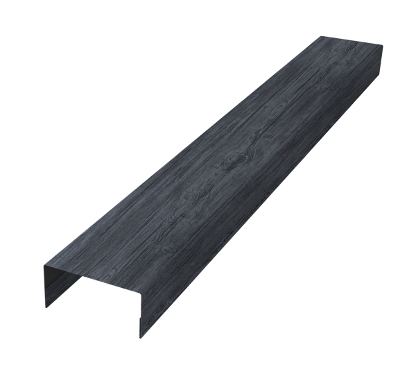 Крышка забора для горизонтального монтажа штакетника 0,45 Print Premium Grey Wood TwinColor (2м)