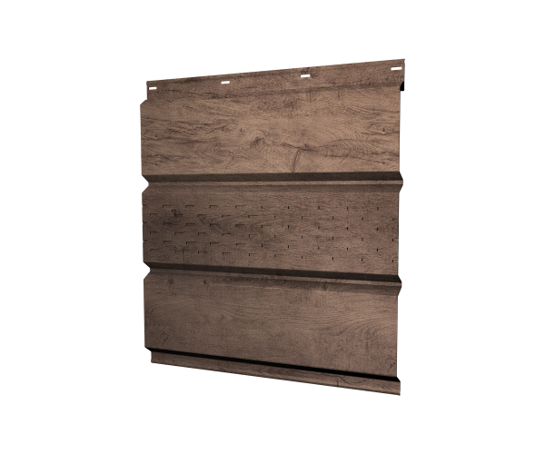 Софит металлический центральная перфорация 0,45 Print Premium с пленкой Almond Wood Fresh
