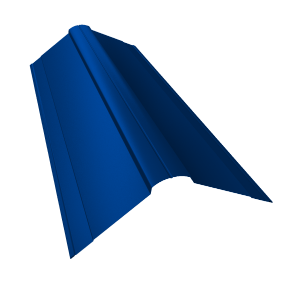 Планка конька фигурного 150x150 0,45 PE с пленкой RAL 5002 ультрамариново-синий (2м)