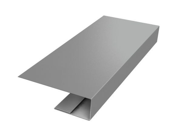 J-Профиль 12мм 0,5 Satin с пленкой RAL 9006 бело-алюминиевый (2м)