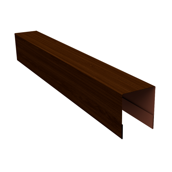Планка боковая для забора из сайдинга ЭкоБрус 0,45 Print Elite Choco Wood TwinColor (2,06м)