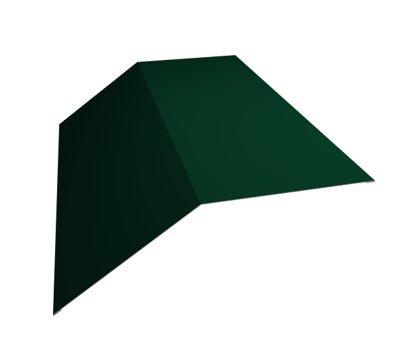 Планка конька плоского 190х190 0,5 Satin с пленкой RAL 6005 зеленый мох (3м)