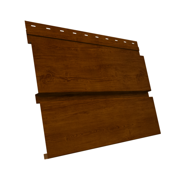 Софит металлический Квадро Брус без перфорации 0,45 Print Premium с пленкой Golden Wood Intense FTC