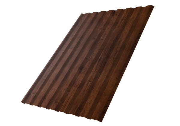 Профнастил С20A 0,45 Print Premium с пленкой Cherry Wood Fresh TwinColor