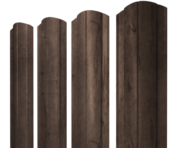 Штакетник Круглый фигурный 0,45 Print Premium Almond Wood Fresh