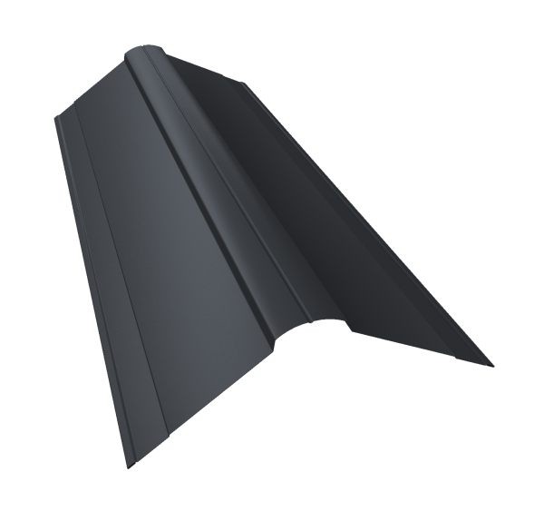 Планка конька фигурного 150x150 0,7 PE с пленкой RAL 7024 мокрый асфальт (2м)
