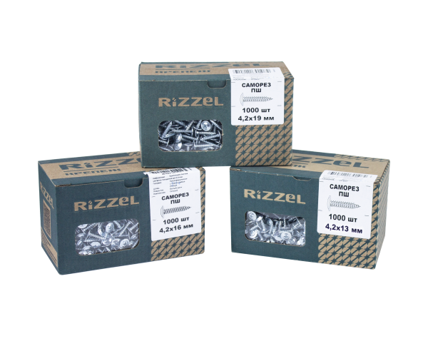 Саморез ПШ Rizzel 4,2х75 (200шт) шлиц PH2, цинк
