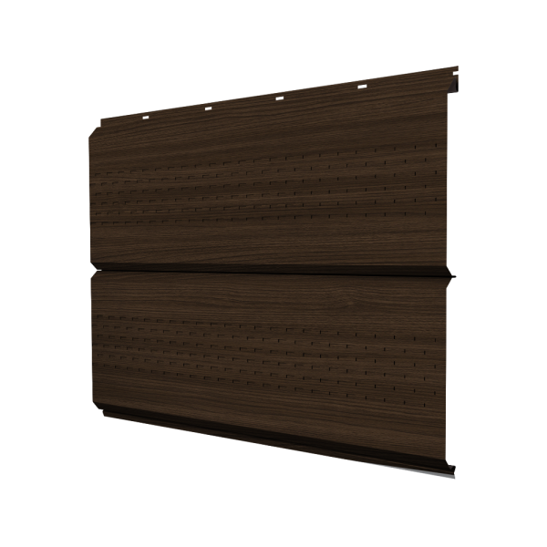 Софит ЭкоБрус new c перфорацией 0,45 Print Elite с пленкой Coffee Wood TwinColor
