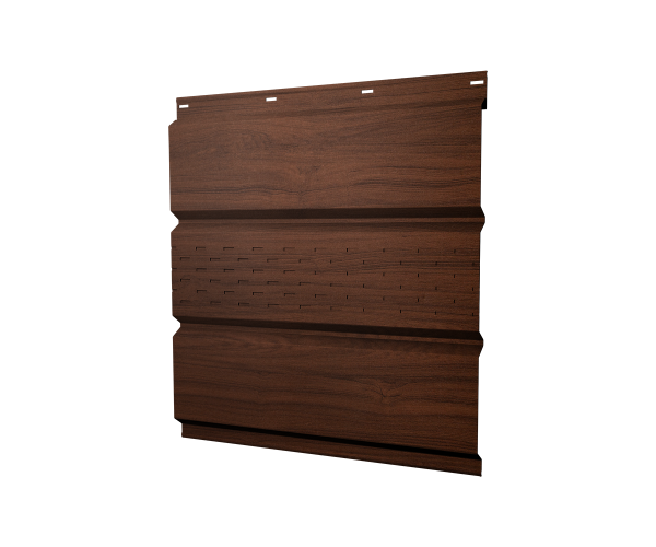 Софит металлический центральная перфорация 0,45 Print Elite с пленкой Choco Wood TwinColor