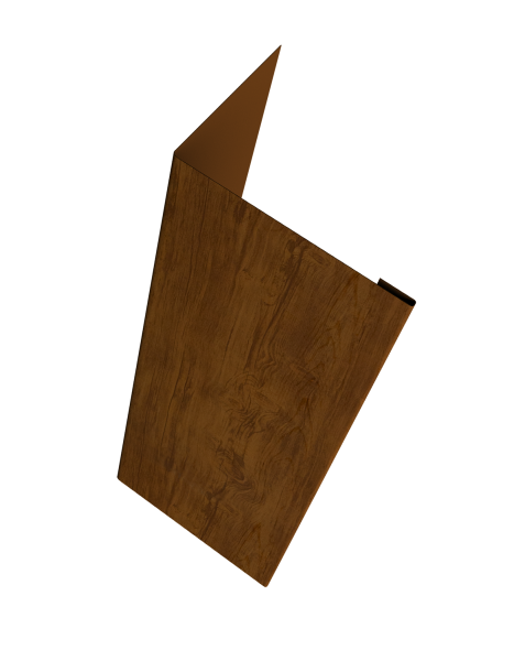 Нащельник (для калиток и ворот) 25х35 жалюзи Milan, Tokyo, Palermo 0,45 Print Elite Golden Wood TwinColor (L2,5)