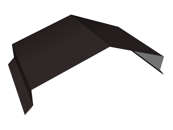 Парапетная крышка угольная 390мм 0,5 Satin с пленкой RAL 9005 черный (2,5м)