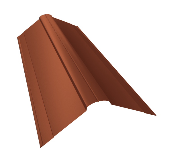 Планка конька фигурного 150x150 0,45 Drap TR RAL 8004 терракота (2м)