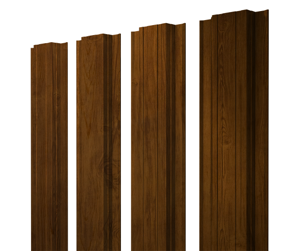 Штакетник Прямоугольный с прямым резом 0,45 Print-Double Premium Golden Wood