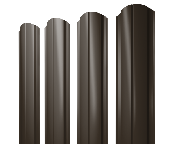 Штакетник Полукруглый Slim фигурный 0,5 Drap TX RR 32 темно-коричневый