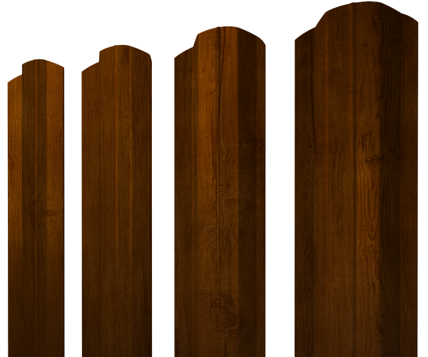 Штакетник М-образный B фигурный 0,45 Print-Double Premium Golden Wood Intense F