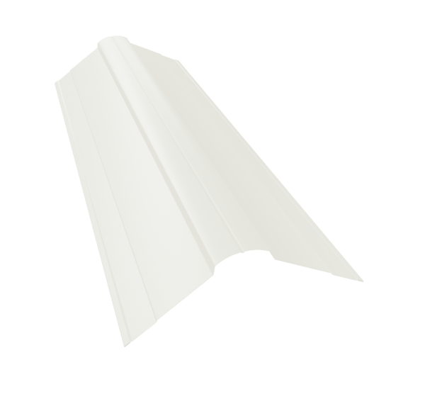 Планка конька фигурного 100x100 0,45 PE с пленкой RAL 9003 сигнальный белый (3м)