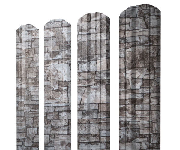 Штакетник Twin фигурный 0,45 Print Elite Fine Stone TwinColor