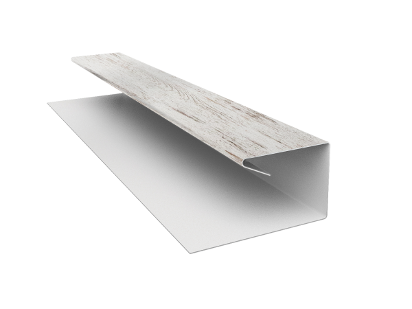 Планка П-образная завершающая сложная (КД) 0,45 Print Elite Snow Wood TwinColor (2м)