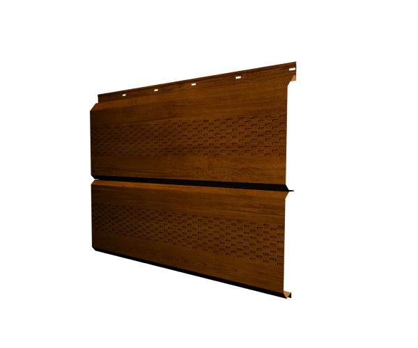 Софит ЭкоБрус с перфорацией 0,345 Grand Line 0,45 Print Premium с пленкой Golden Wood Intense FTC