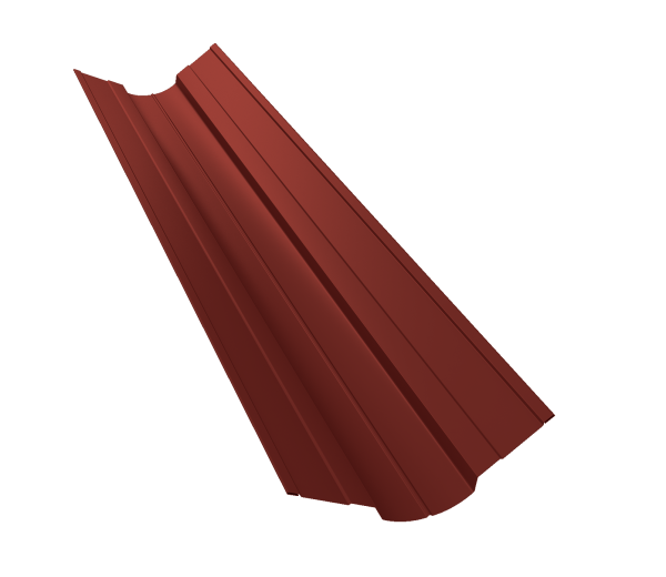 Планка ендовы верхней фигурной 70x70 0,5 Satin с пленкой RAL 3009 оксидно-красный (2м)
