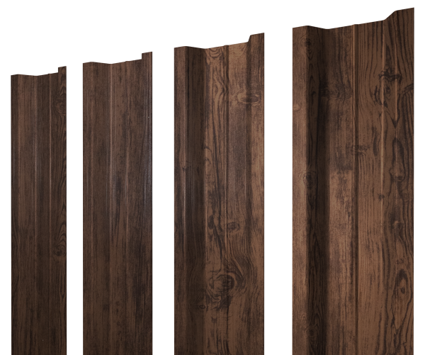 Штакетник П-образный В с прямым резом 0,45 Print-Double Premium Antique Wood