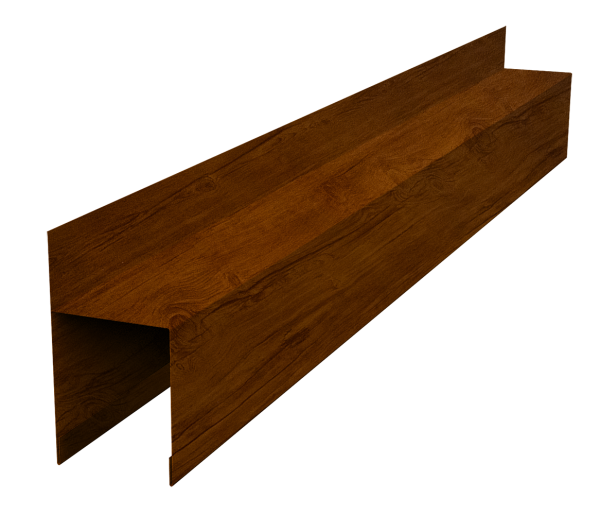 Планка опорная составная внешняя для забора жалюзи Palermo 0,45 Print-double Premium Golden Wood Intense F (2м)
