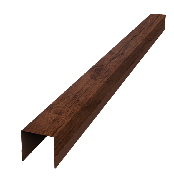 Планка вертикальная обратная для забора жалюзи Palermo 0,45 Print Premium Cherry Wood Fresh TwinColor (3м)