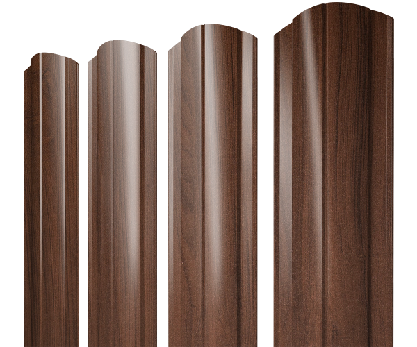 Штакетник Круглый фигурный 0,45 Print Elite Choco Wood TwinColor