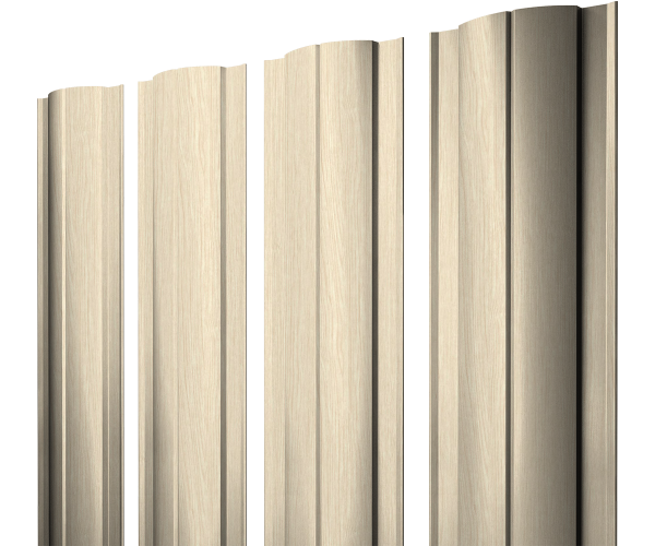 Штакетник Круглый с прямым резом 0,45 Print Elite Milky Wood TwinColor